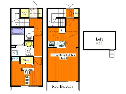 カーサ セレステ(1LDK/1階)の間取り写真