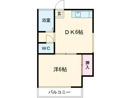 コーポ真部2号棟(1K/2階)の間取り写真