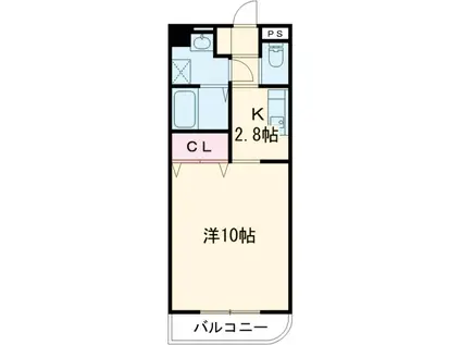 グリーンシャトリエⅡ(1K/3階)の間取り写真