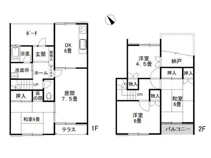 南桜井タウンハウス(4SLDK)の間取り写真