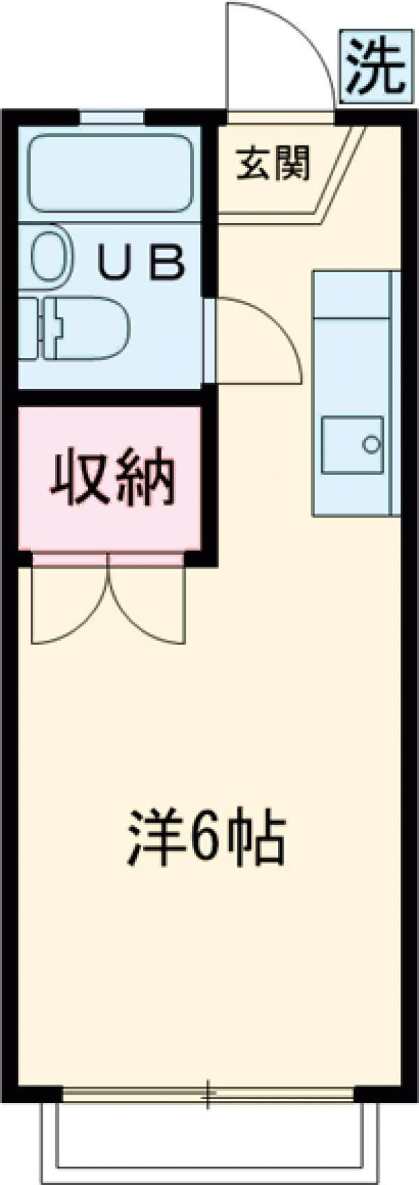 スカイハイツ(ワンルーム/2階)の間取り写真