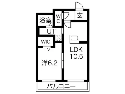 ラフィネ扶桑スタシオン(1LDK/3階)の間取り写真