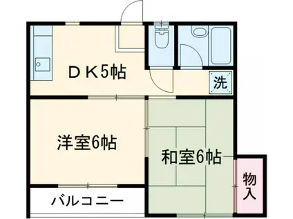 ハイコーポヨシダ(2DK/1階)の間取り写真