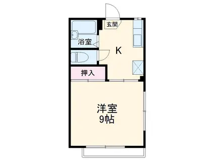 フォーセゾン(1K/1階)の間取り写真