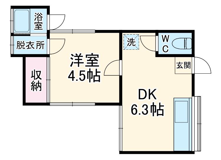 京浜急行電鉄逗子線 六浦駅 徒歩16分 1階建 築58年(1DK)の間取り写真
