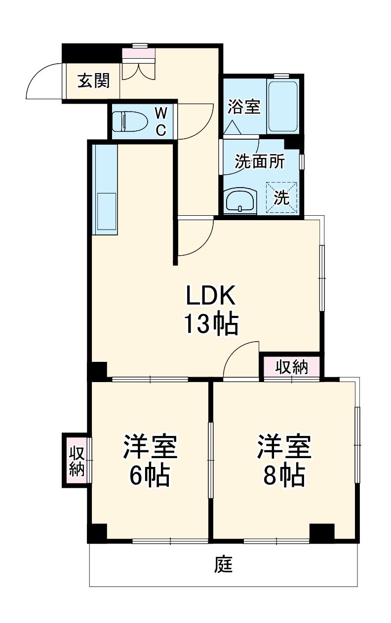 77プリミエール(2LDK/1階)の間取り写真