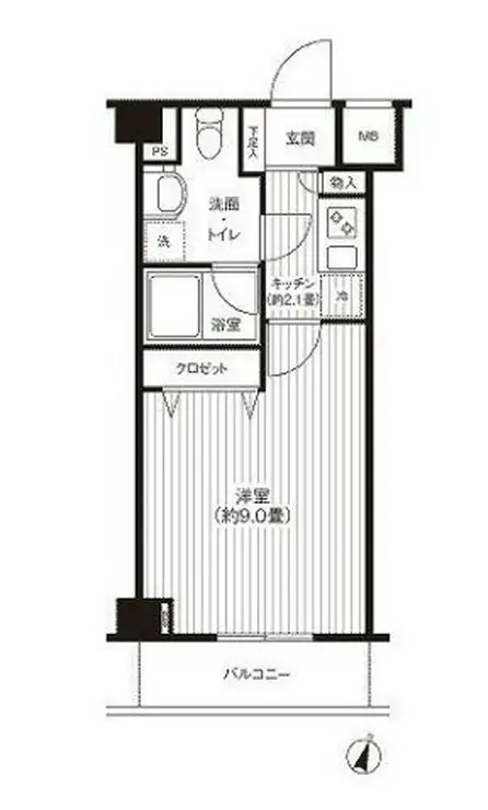 グランハイツ東中野 2階階 間取り