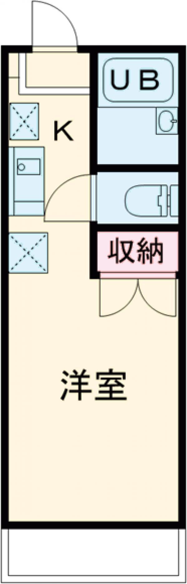 クリスタルⅠ(1K/2階)の間取り写真