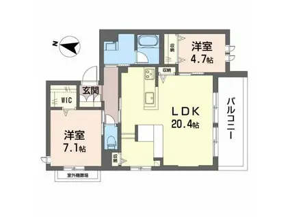 シャーメゾン小町(2LDK/2階)の間取り写真