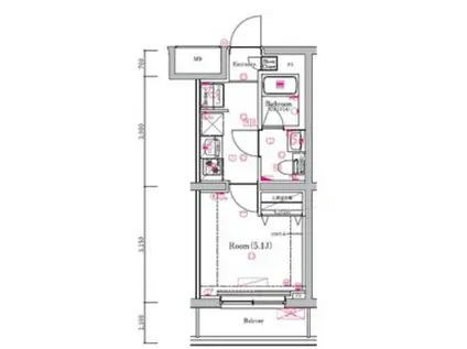 AZEST金町(1K/3階)の間取り写真