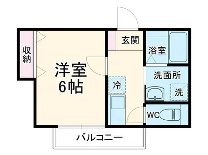 ウエストガーデン武里(1K/3階)の間取り写真