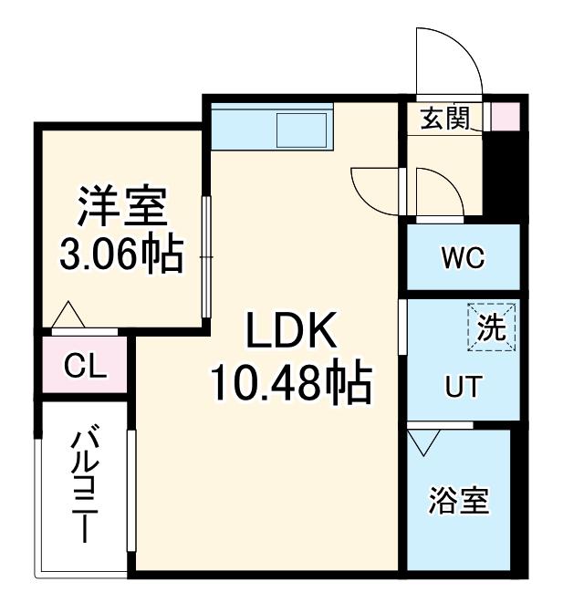 JACK HANADAⅠ(1LDK/1階)の間取り写真