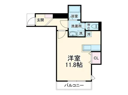 エクレール松が枝(1K/1階)の間取り写真