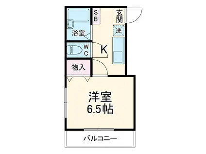 グランブルー日吉(1K/1階)の間取り写真