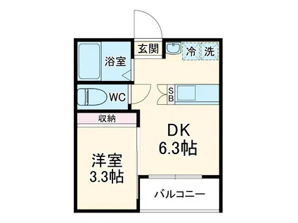 ブラン大宮(ワンルーム/2階)の間取り写真