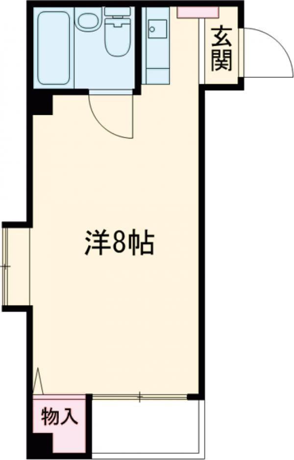 ベルコート藤塚(1DK/2階)の間取り写真