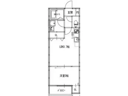 アート塚本(1LDK/1階)の間取り写真