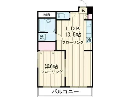 モア・ウィング(1LDK/1階)の間取り写真