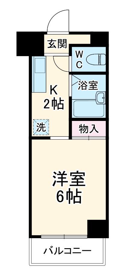 フローレス中原3(1K/1階)の間取り写真