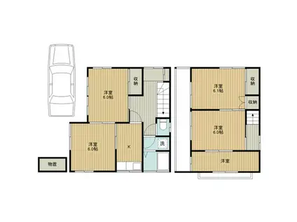 東武鉄道野田線 岩槻駅 徒歩33分 2階建 築52年(5K)の間取り写真