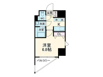 LIVECASA平塚(1K/10階)の間取り写真