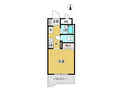 カーサ・デプサス(1K/3階)の間取り写真