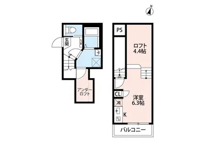 ROBOT HOME 東浦和(ワンルーム/2階)の間取り写真