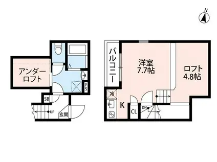 ROBOT HOME 東浦和(1K/1階)の間取り写真