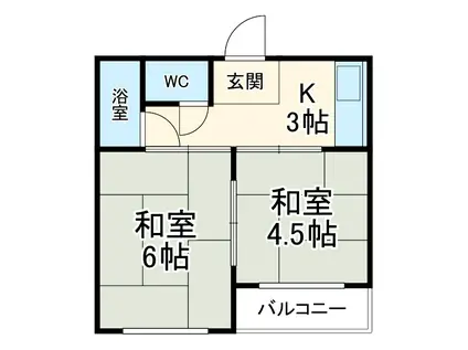 南陽ビル(2K/2階)の間取り写真