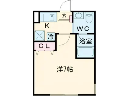 クレール北八王子(1K/1階)の間取り写真