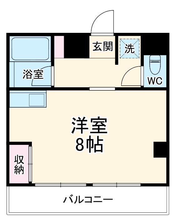江田パークサイドマンション(ワンルーム/1階)の間取り写真