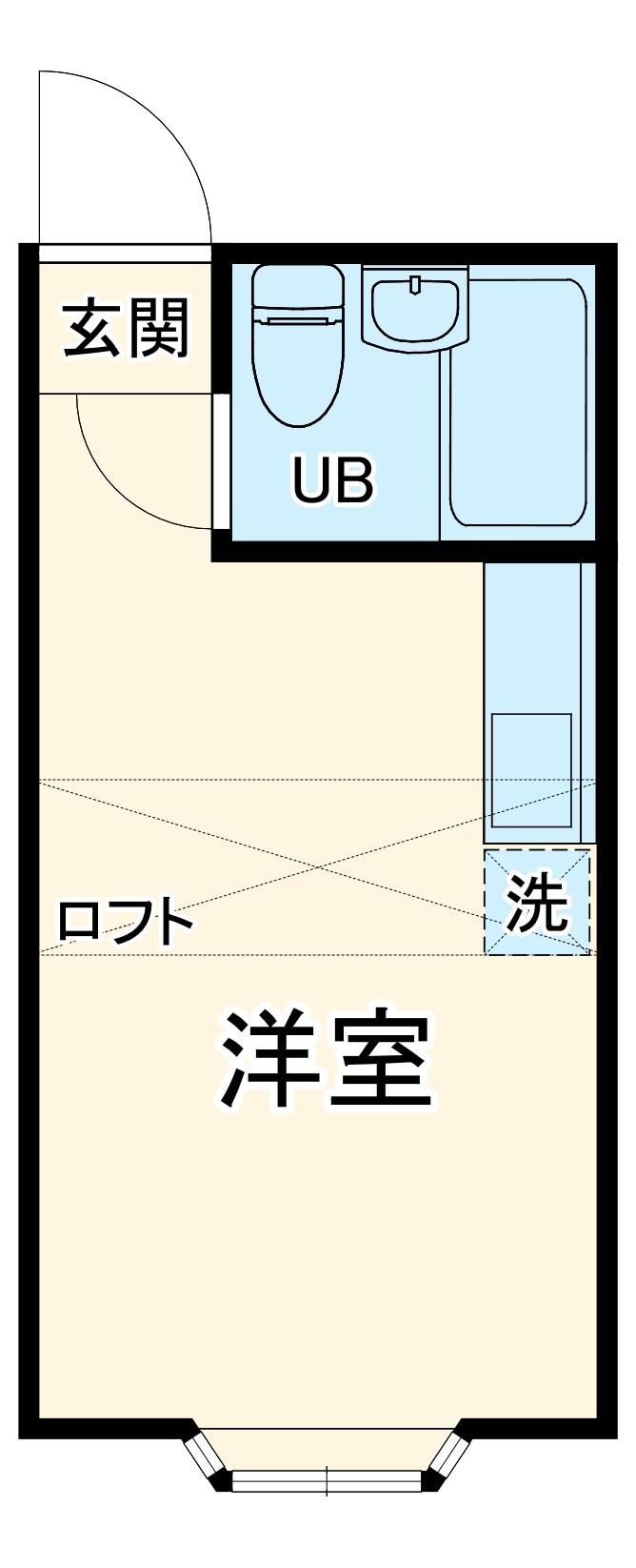 SURF HOUSE(ワンルーム/2階)の間取り写真