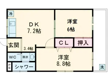 大田マンション(2DK/3階)の間取り写真