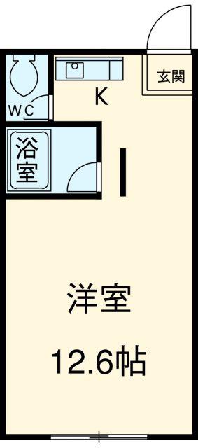 広栄荘7棟(ワンルーム/2階)の間取り写真
