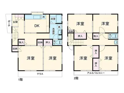 東京地下鉄有楽町線 和光市駅 徒歩10分 2階建 築15年(6DK)の間取り写真