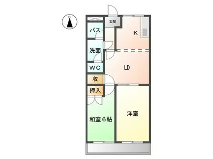 スカイメゾン大高A棟(2LDK/2階)の間取り写真