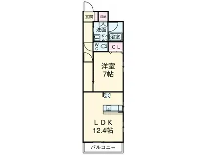 プリミエール富士松(1LDK/2階)の間取り写真
