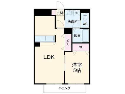 アムールヴェール蛍池(1LDK/1階)の間取り写真