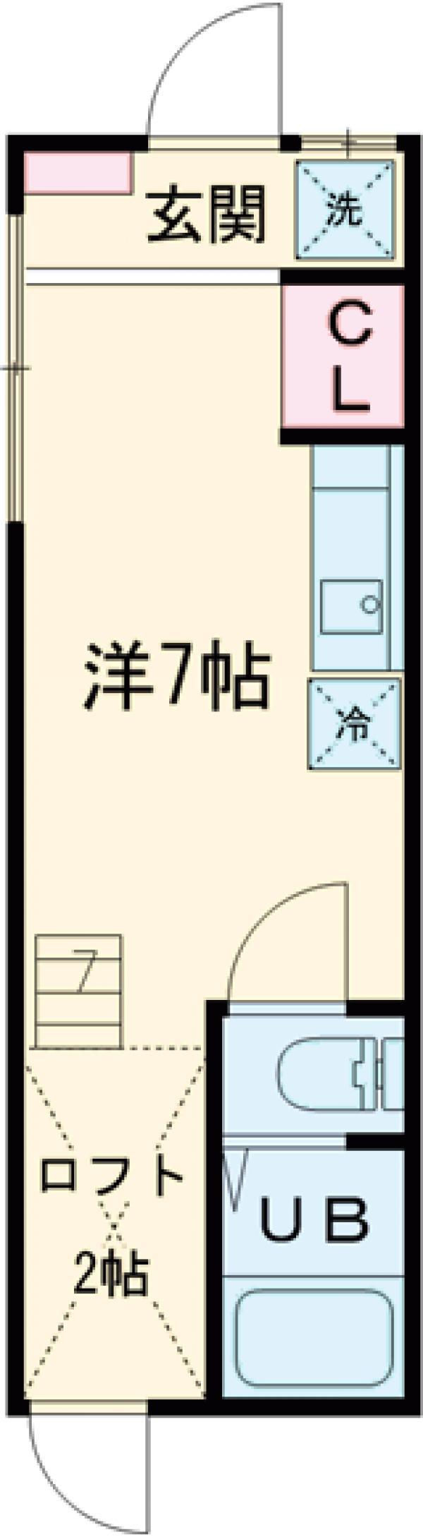 尾山台テラス(ワンルーム/1階)の間取り写真