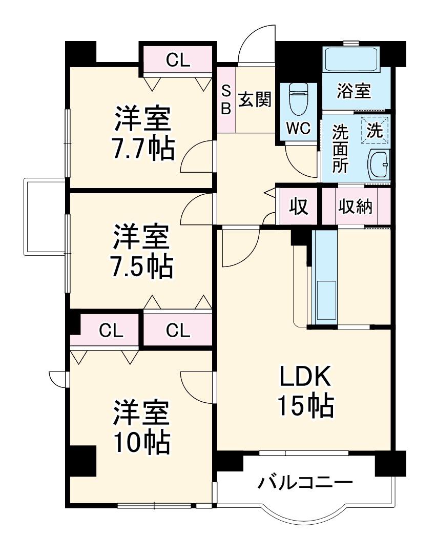 グランパティオ(3LDK/4階)の間取り写真