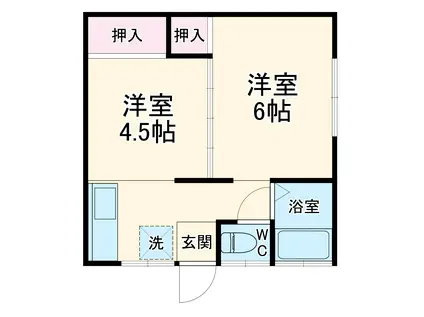 浦賀レジデンス(2K/2階)の間取り写真