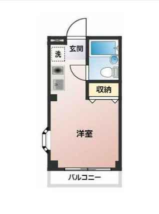 サンパレス(ワンルーム/1階)の間取り写真