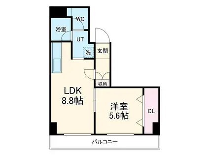 エトワール本町(1LDK/4階)の間取り写真