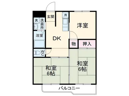 東新ハイツ(3DK/2階)の間取り写真