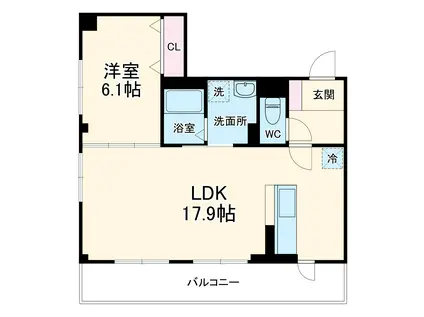 サンブルーム湘南(1LDK/3階)の間取り写真