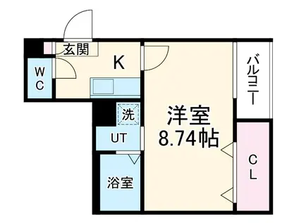 JACK DAITOⅠ(1K/3階)の間取り写真