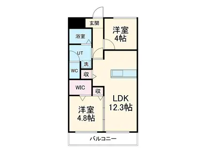 名南ヴィレッジ(2LDK/4階)の間取り写真