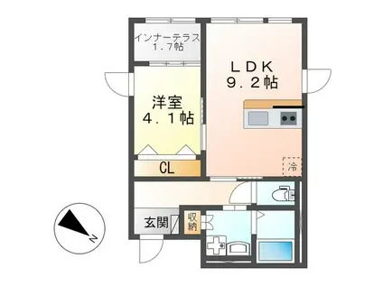 ラッポルティ(1LDK/3階)の間取り写真