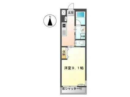 カーサ ルミナス(1K/2階)の間取り写真