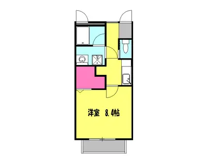 パレット39A棟(1K/2階)の間取り写真